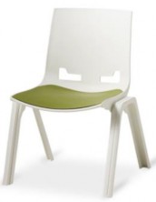Euro 4 Leg Visitor Chair. White. 120 Kg. Option To Add Seat Pad